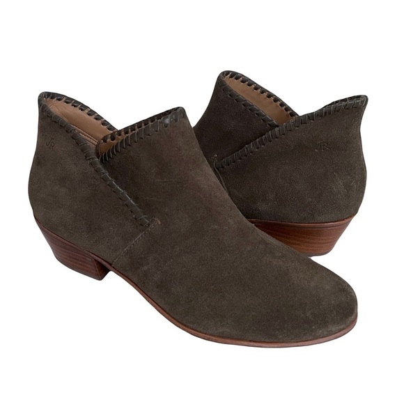 JACK ROGERS Olive Green Suede Sadie Ankle Booties Size 8.5 - Picture 1 of 14
